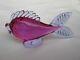 Archimede Seguso Murano Art Glass Fish Fuciha Pink Lilac 1950s 1960s label on