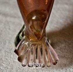 Archimede Seguso Murano Art Glass Gold Pink Dove Fantail Pigeon Paperweight 7