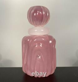 Archimede Seguso Murano Art Glass Pink Alabastro 5.25 Perfume Bottle Label