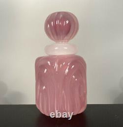 Archimede Seguso Murano Art Glass Pink Alabastro 5.25 Perfume Bottle Label