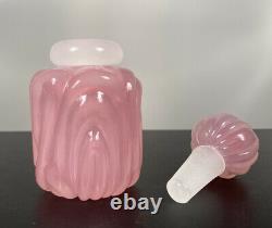 Archimede Seguso Murano Art Glass Pink Alabastro 5.25 Perfume Bottle Label