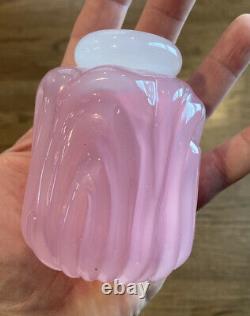 Archimede Seguso Murano Art Glass Pink Alabastro 5.25 Perfume Bottle Label
