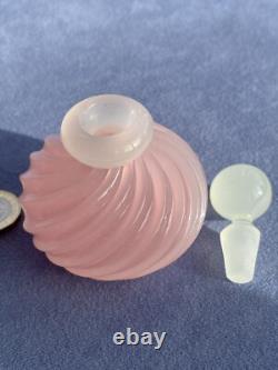 Archimede Seguso Murano Art Glass Pink Alabastro Perfume Bottle Ribbed Body