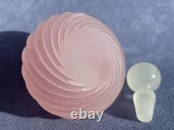 Archimede Seguso Murano Art Glass Pink Alabastro Perfume Bottle Ribbed Body