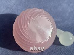 Archimede Seguso Murano Art Glass Pink Alabastro Perfume Bottle Ribbed Body