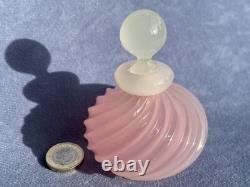 Archimede Seguso Murano Art Glass Pink Alabastro Perfume Bottle Ribbed Body