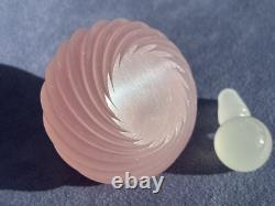 Archimede Seguso Murano Art Glass Pink Alabastro Perfume Bottle Ribbed Body