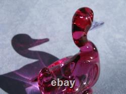 Archimede Seguso Murano Art Glass Rare Fuchsia Pink Bird Duck
