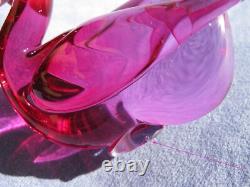 Archimede Seguso Murano Art Glass Rare Fuchsia Pink Bird Duck
