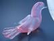 Archimede Seguso Murano Art Glass Rare Opalescent Pink Dove Love Bird