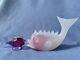 Archimede Seguso Murano Art Glass White Pink Alabastro Sfumato Fume Large Fish