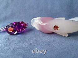Archimede Seguso Murano Art Glass White Pink Alabastro Sfumato Fume Large Fish