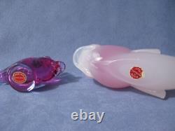 Archimede Seguso Murano Art Glass White Pink Alabastro Sfumato Fume Large Fish