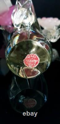 Archimede Seguso Murano Glass Pink Alabastro Birds On The Branch
