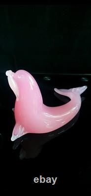 Archimede Seguso Murano Glass Pink Alabastro Sea lion