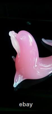 Archimede Seguso Murano Glass Pink Alabastro Sea lion