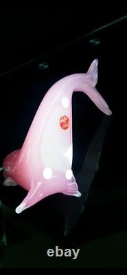 Archimede Seguso Murano Glass Pink Alabastro Sea lion