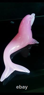 Archimede Seguso Murano Glass Pink Alabastro Sea lion