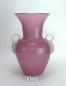 Archimede Seguso Murano Glass Vase Pink Alabastro