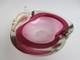 Archimede Seguso Pink with 24k gold flakes art glass Murano sommerso apple bowl