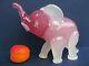 Archimede Seguso Rare Design Pink Alabastro Art Glass Elephant Seguso Label on