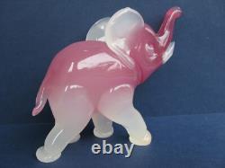 Archimede Seguso Rare Design Pink Alabastro Art Glass Elephant Seguso Label on