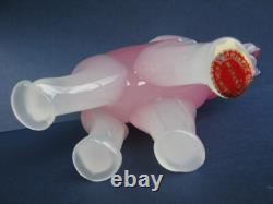 Archimede Seguso Rare Design Pink Alabastro Art Glass Elephant Seguso Label on
