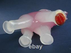 Archimede Seguso Rare Design Pink Alabastro Art Glass Elephant Seguso Label on