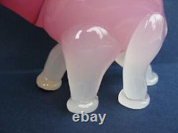 Archimede Seguso Rare Design Pink Alabastro Art Glass Elephant Seguso Label on