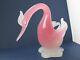 Archimede Seguso Rare Murano Art Glass Pink Alabastro Beautiful Bird Swan
