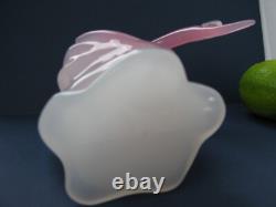 Archimede Seguso Rare Murano Art Glass Pink Alabastro Beautiful Bird Swan