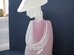 Archimede Seguso Rare Murano Art Glass Pink White Alabastro Oriental figure