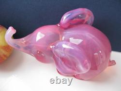 Archimede Seguso Rare Pink Opalescent Art Glass Lovely Dumbo Elephant Label on