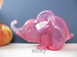Archimede Seguso Rare Pink Opalescent Art Glass Lovely Dumbo Elephant Label on