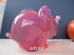 Archimede Seguso Rare Pink Opalescent Art Glass Lovely Dumbo Elephant Label on