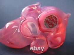 Archimede Seguso Rare Pink Opalescent Art Glass Lovely Dumbo Elephant Label on