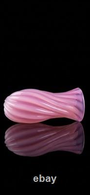 Archimede Seguso Signed Murano Glass Pink Alabastro Vase