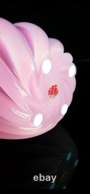 Archimede Seguso Signed Murano Glass Pink Alabastro Vase