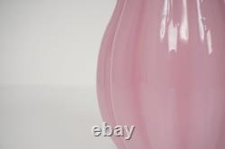 Archimede Seguso Vetro d'Arte Vetri Murano Vase Italy Ribbed 70s 80s Glass Pink