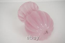 Archimede Seguso Vetro d'Arte Vetri Murano Vase Italy Ribbed 70s 80s Glass Pink