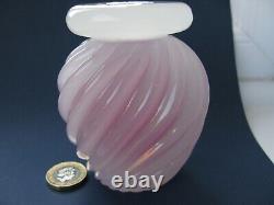 Archimede Seguso Vintage Murano Art Glass Perfume Bottle Pink & White Alabastro