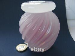 Archimede Seguso Vintage Murano Art Glass Perfume Bottle Pink & White Alabastro