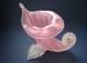 Archimede Seguso Vintage Murano Art Glass Pink Alabastro Cornucopia Shell Vase