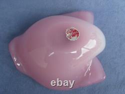 Archimede Seguso Vintage Murano Art Glass Pink Alabastro Leaf Shape Bowl Label