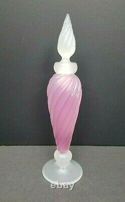 Archimedes Seguso Perfume Bottle Alabastro Rosaline Swirl Pink White Vintage