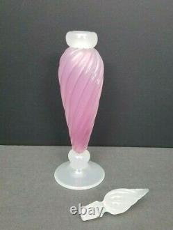 Archimedes Seguso Perfume Bottle Alabastro Rosaline Swirl Pink White Vintage