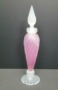 Archimedes Seguso Perfume Bottle Alabastro Rosaline Swirl Pink White Vintage