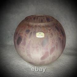 Aronof Israel Glass Vase Hand Made Art Pink & Purple Studio Glass
