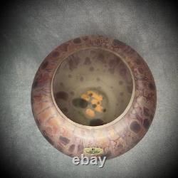 Aronof Israel Glass Vase Hand Made Art Pink & Purple Studio Glass