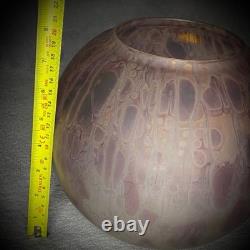 Aronof Israel Glass Vase Hand Made Art Pink & Purple Studio Glass